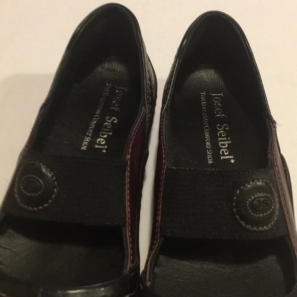 Josef Seibel Ladies Brown-Black Leather Flat Shoe - Picture 3 of 8